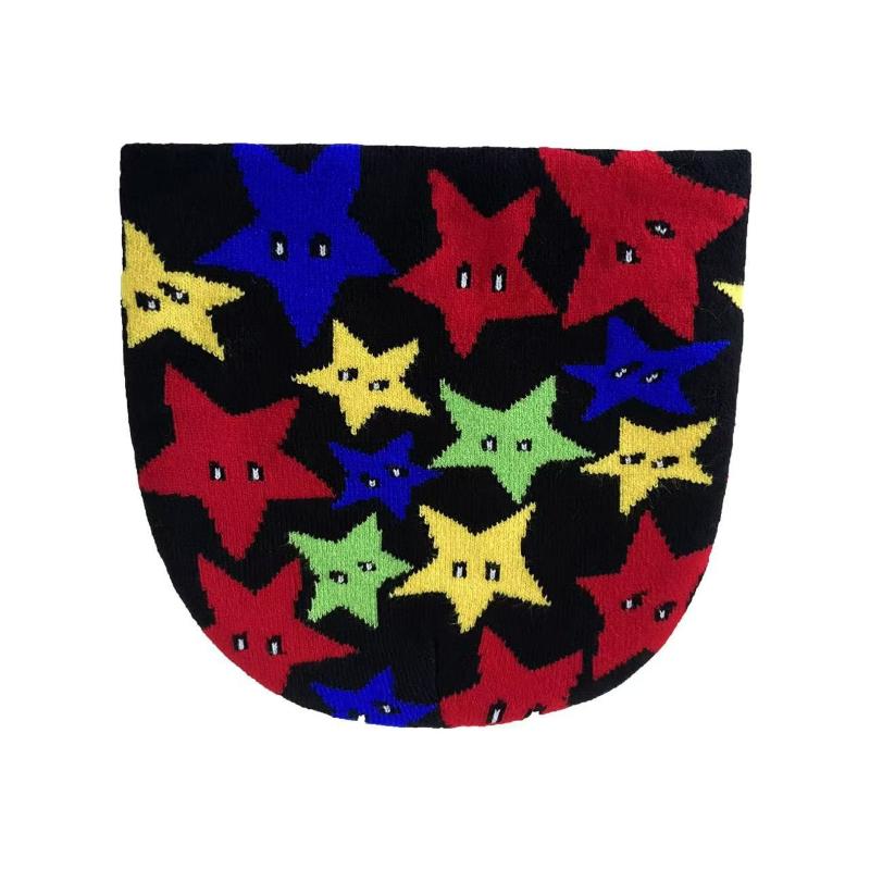 Mode Automne Hiver Homme Femme Coloré Cinq Pointes Étoile Jacquard Bonnets Tricotés Super Élastiques Bonnets Chauds