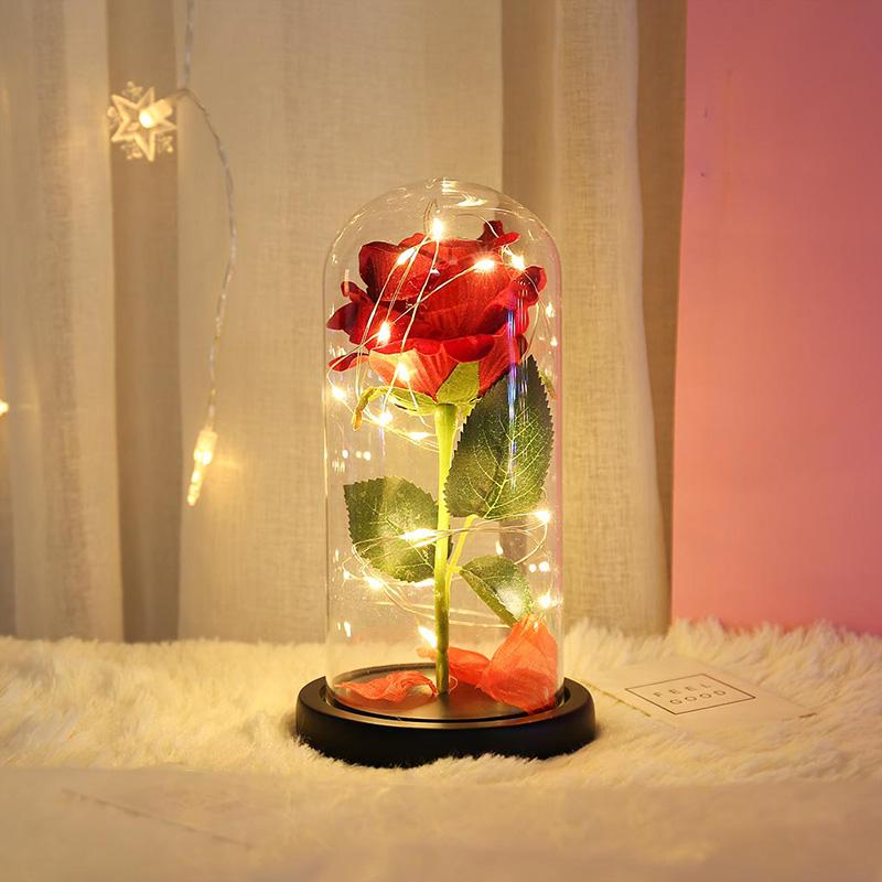Romantic LED Flower Night Motion Lamp Valentine's Rose Light Wedding Day Gift