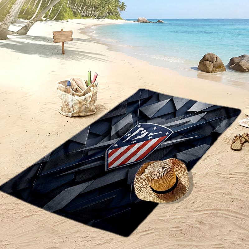 Toalla de Playa Estampada del Atlético de Madrid Secado Rápido Suave Portátil Grande Rectangular Manta de Playa para Viajes Piscina