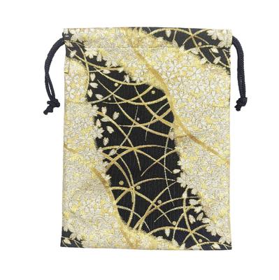 Goshuincho Bag Book 19 X 26 Small Item Drawstring Made In Gold Kyoto Nishijin Weave [Mashur] (Stamp Case) Cm, Pouch, Bag, Japan, Brocade,
