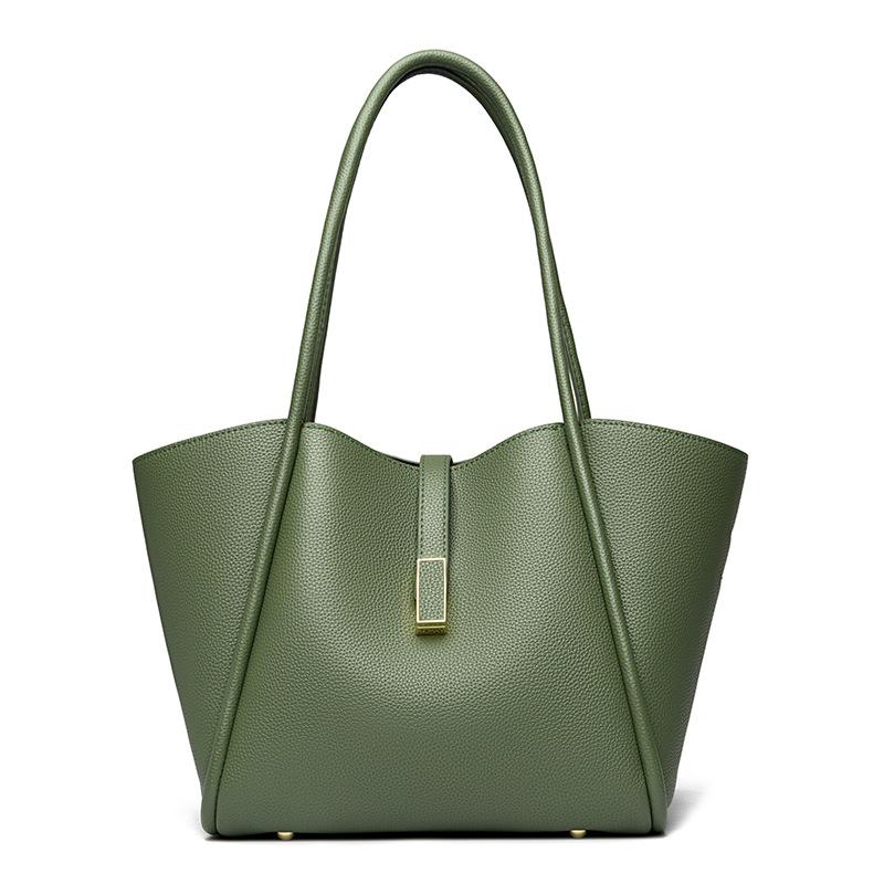 

Large Capacity Tote Bag for Office Workers, Women s New Fashionable Shoulder Bag, Simple Hand-held Commuting Bag for Women зелений