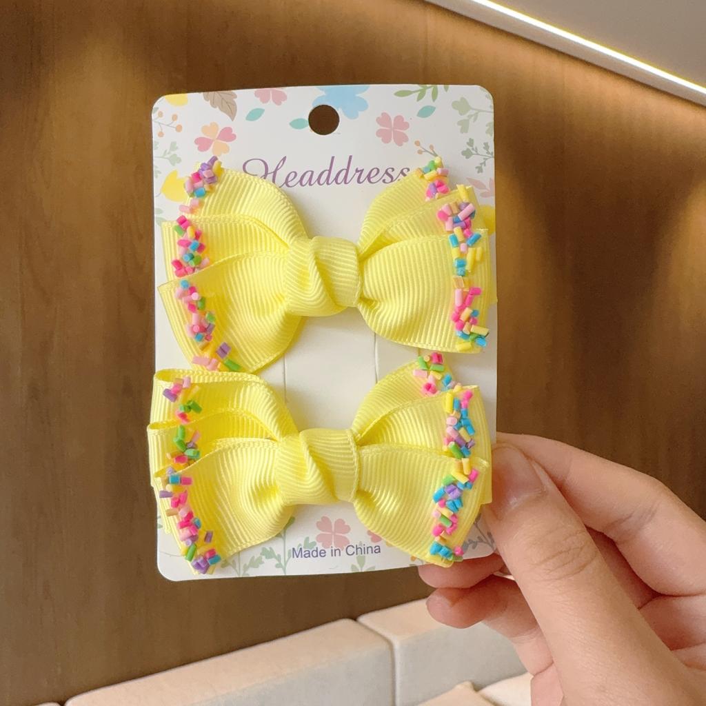 2 Stück/Los Baby Einfarbige Haarschleifen Haarspangen Schleife Haarspange für Mädchen Cheer Schleife Haarklammern Kinder Kopfschmuck Haarschmuck