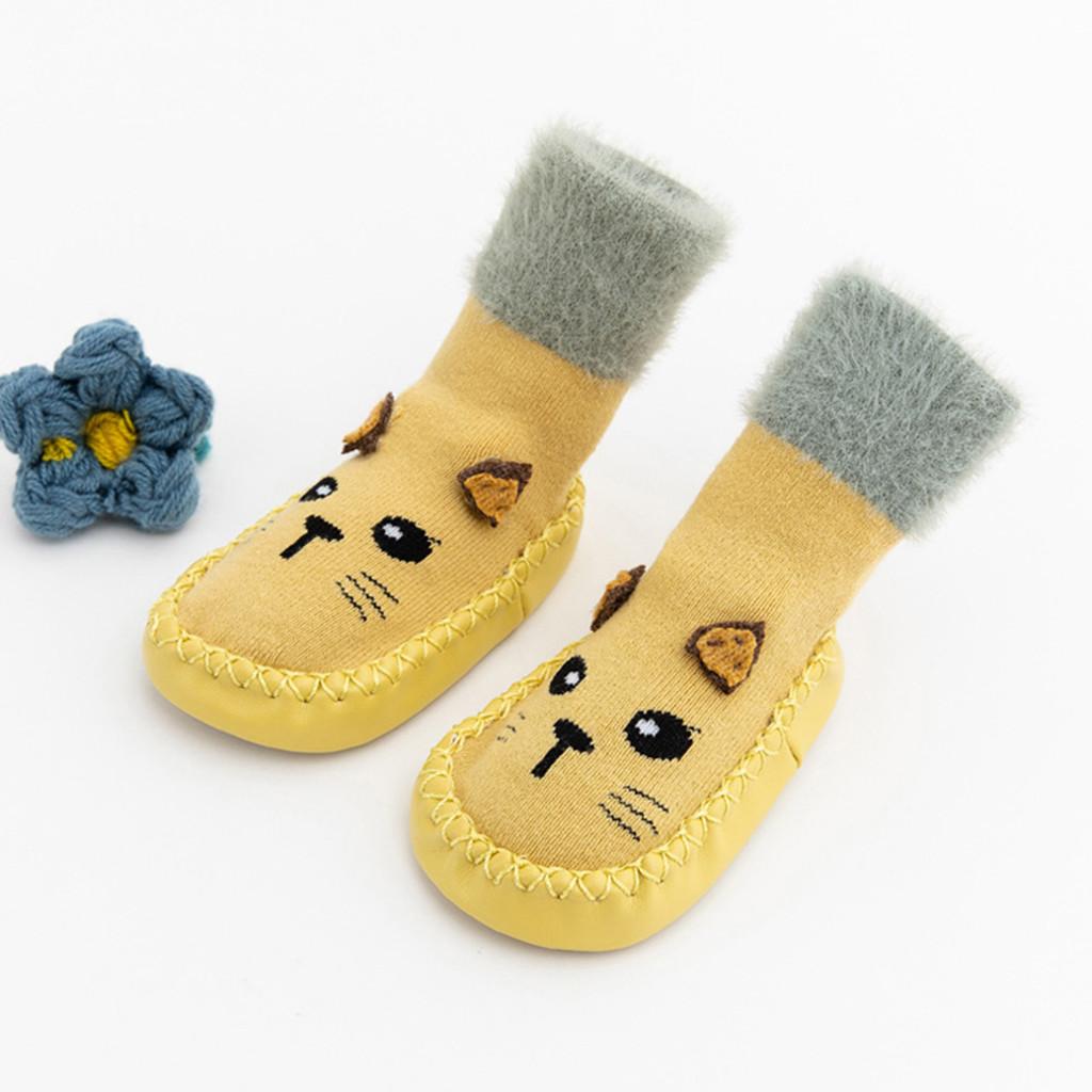 Newborn Baby Boys Girls Cartoon Cute Warm Floor Socks Anti-Slip Baby Step Socks