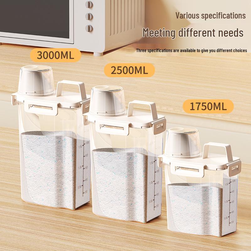 Plastic Laundry Detergent Storage Buckets with Lid, Moisture-Proof and Handle - Available in Large and Small