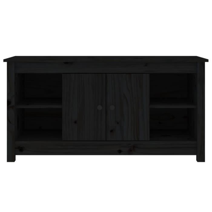 VidaXL Meuble TV Noir 103x36,5x52 cm Bois de pin massif 814578