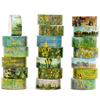Songdao Impressionist Washi Set Gold Foil Oil Masking Van Gogh and Monet Masterpiece Series Perfect for and Gift Wrapping 15mm X 2m Tape, 20-Roll