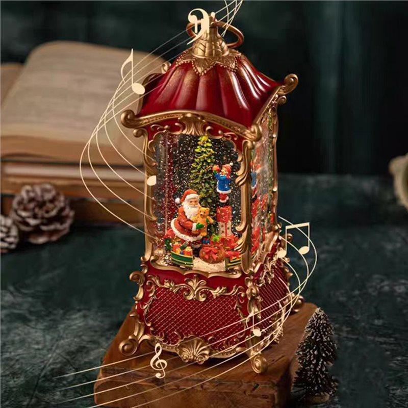 AB34-Glad Musiklåda Spelar Melodi Karusell Snöglob Skivspelare Dekorationer Vintermusikverk För Hemfest