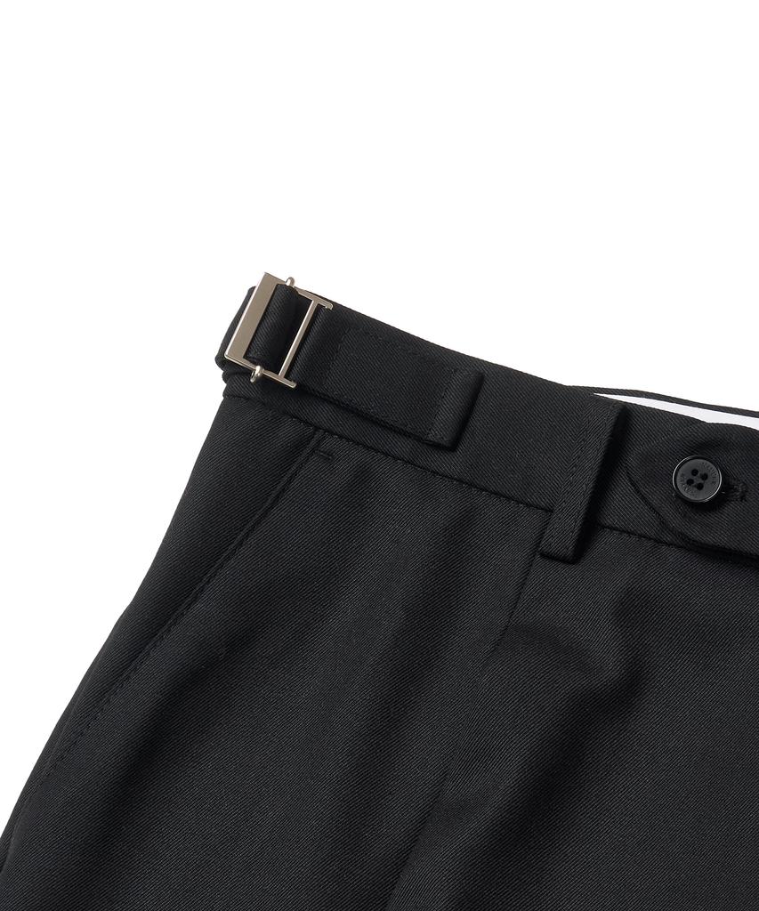 Neibieol Fine Wool Single-Pleat Tapered Pants - Black