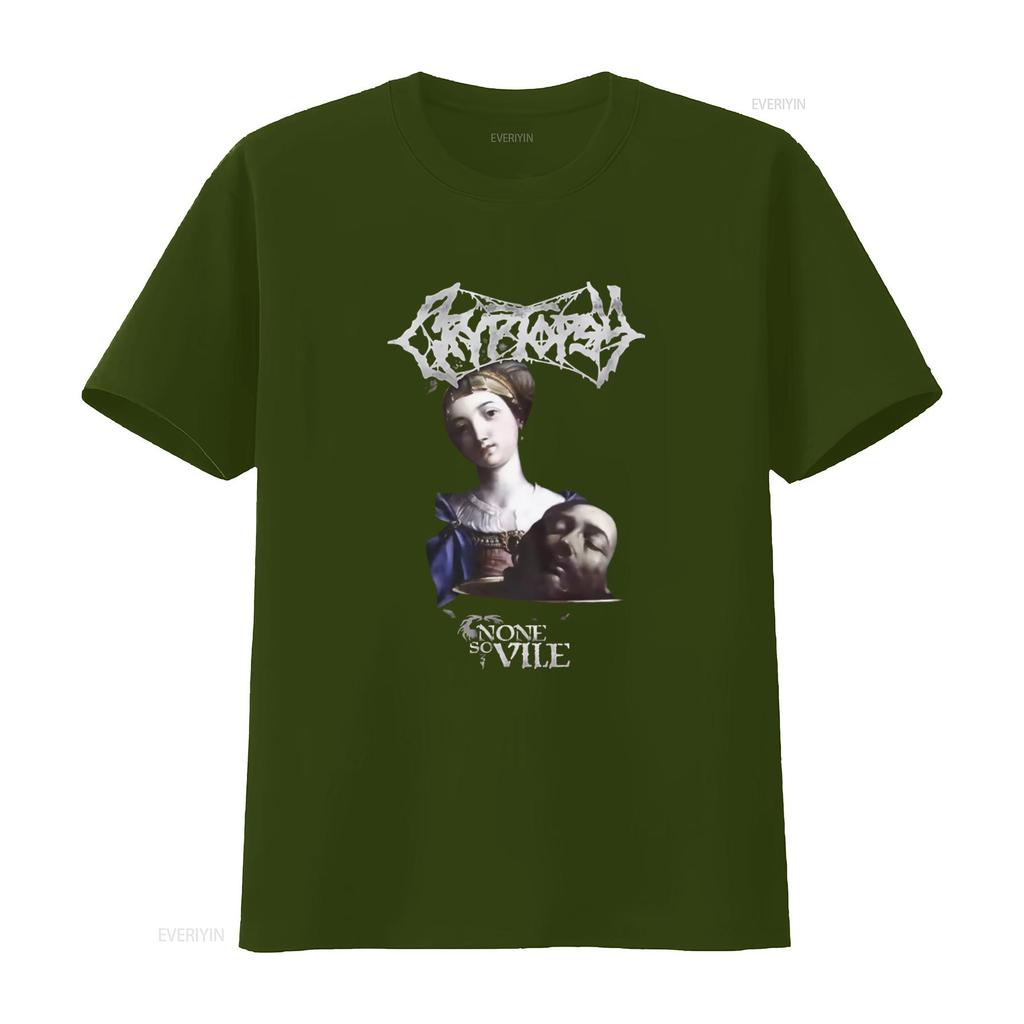 Herren Cryptopsy None So Vile Gothic Kunstdruck T-Shirt X-Large Schwarz vintage Gewaschen Designer-Kleidung Vielseitig Streetwear Unisex