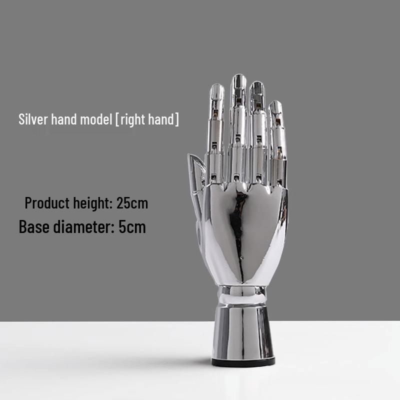 Electroplated Jewelry Display Stand: Mannequin Hand for Clothing Store Window, Glove Rack, and Ornament Display