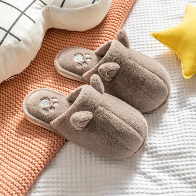 Cute Cat Paw Slippers For Women Men Winter Non Slip Warm Home Indoor Comfort Footwear