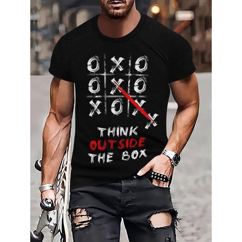 3D Men's Short Sleeved T-shirt with Fun Printed Clothing Summer Men's Round Neck Top Shirt