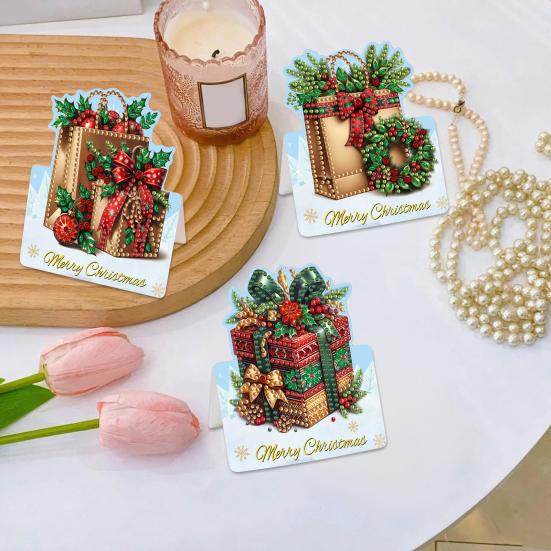 6 Pcs DIY Rhinestone Painting Birthday Gnome Greeting Card Kit 5D Rhinestone Art Birthday Cards for Adults Kids Anniversary Holiday Gifts
