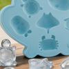 Ocean Animal Silicone Ice Cube Tray with Lid 6-Cavity Food-Grade Mold for Whale Turtle Penguin Shapes Easy-Release Fun Cocktail Whiskey Ice Maker for