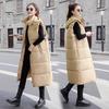 Winter Women Waistcoat Thickened Padded Zipper Closure Hooded Loose Fit Adjustable Waist with Belt Sleeveless Solid Color Windproof Heat Retention