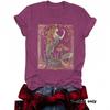 Women's Summer Casual T-shirt Mermaid Pattern Round Neck Short Sleeve Top
