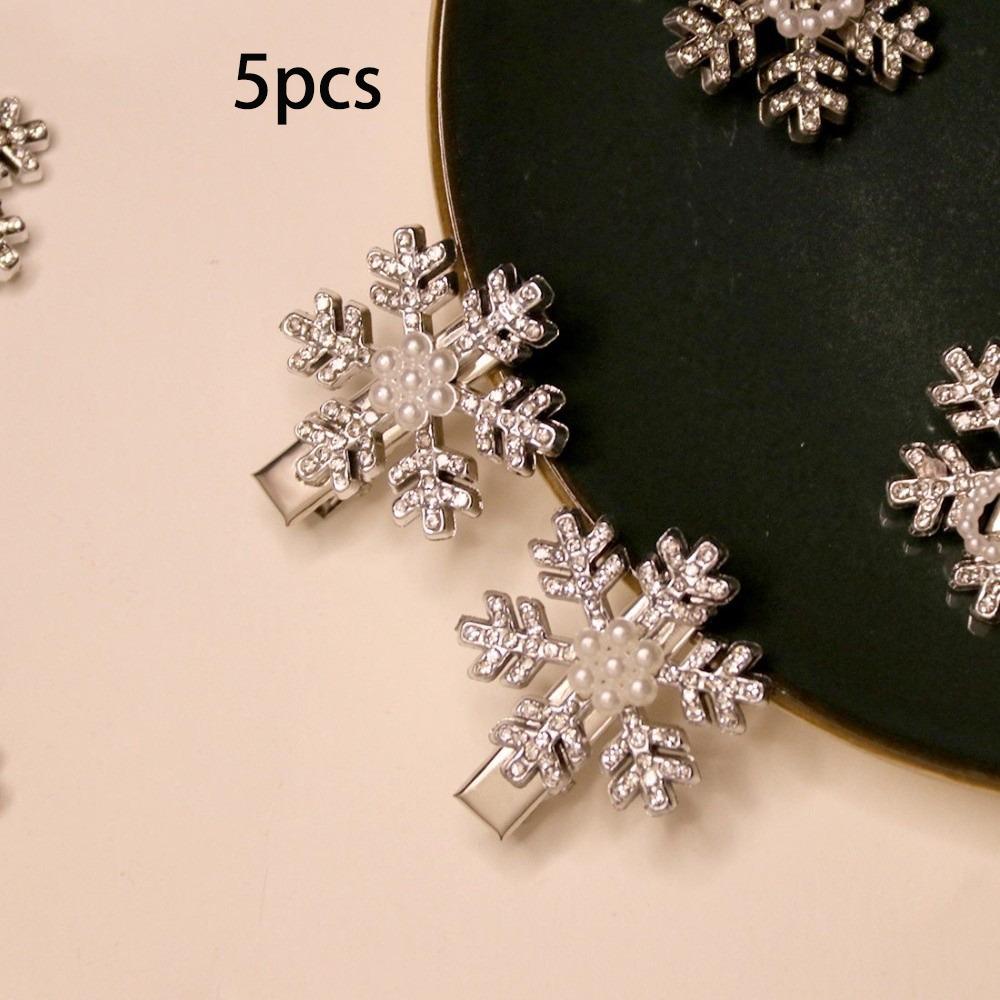 

5 Штук П ятикутна Зірка Бант Заколка для Волосся Мила Металева Крокодил Нові Заколки для Волосся Сніжинки 6