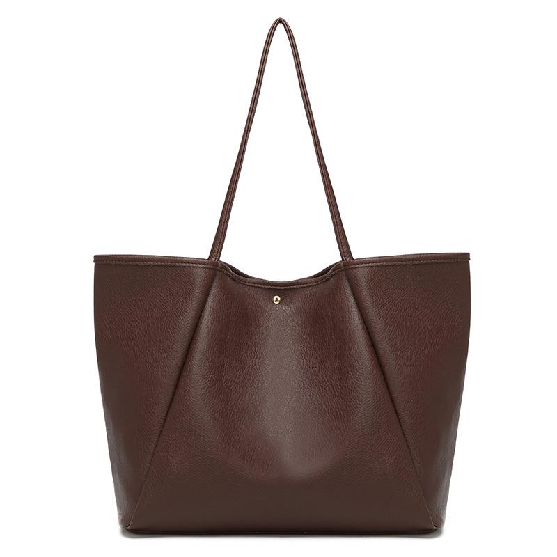 

Fashion Tote Bag Retro Minimalist Design Solid Color Casual Handbag Large Capacity Versatile Women S Shoulder Bag