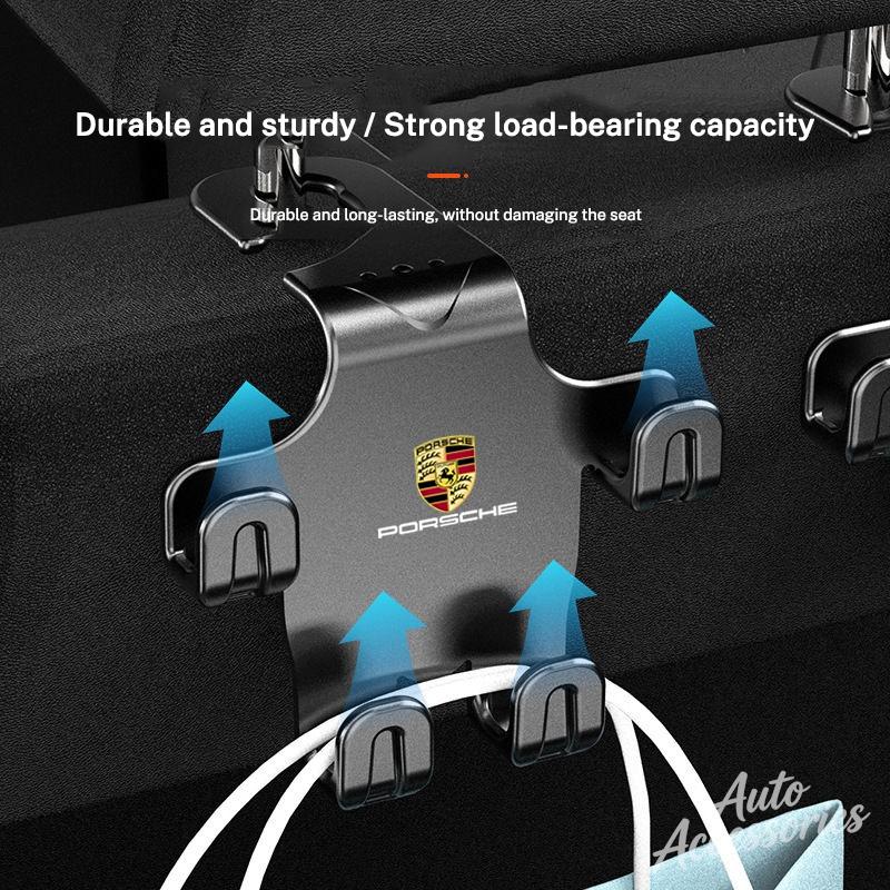 Car Seat Headrest Hook Hanger Storage Organizer For Handbag Purse Coat For Porsche Cayenne Panamera Macan Boxster 911 Carrera-GT OS3