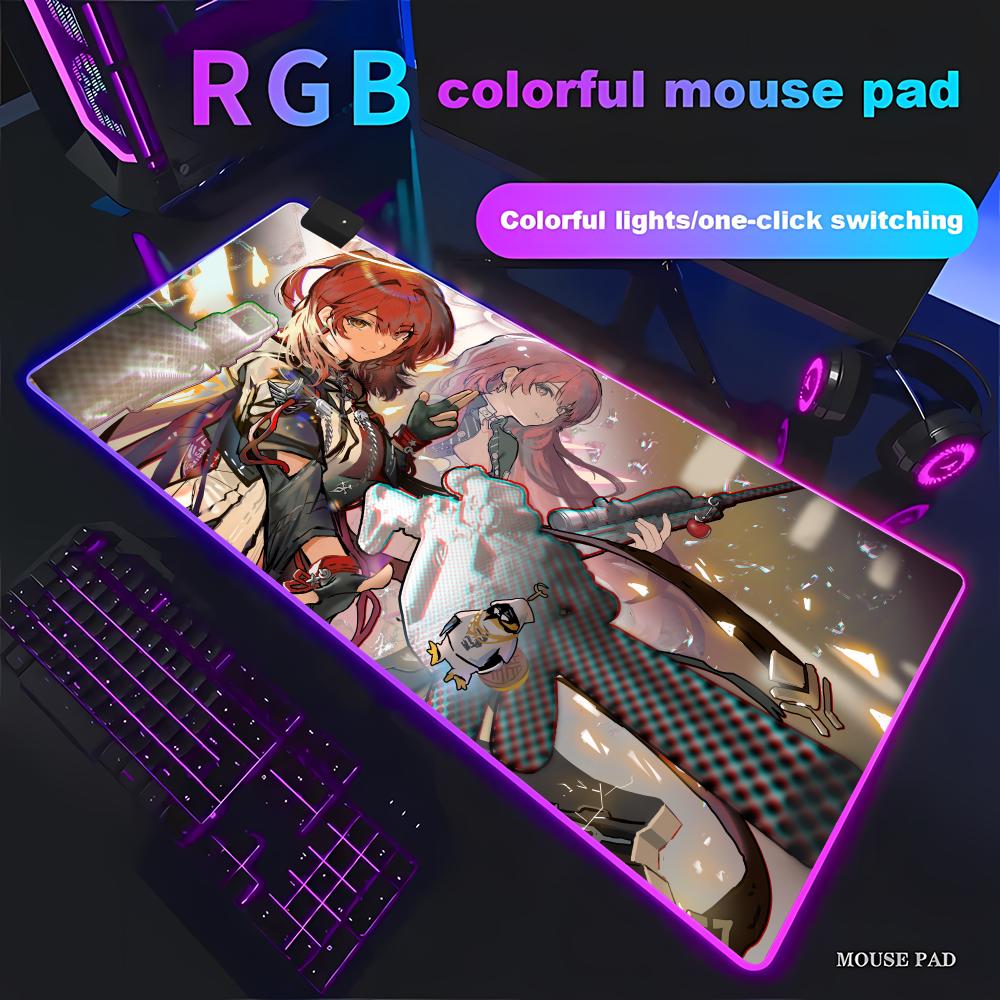 Arknights Gabinete Mouse Pad RGB Gaming Mouse Pad HD Gamer Large LED Light XXL MousePads PC Computer pad Non-slip