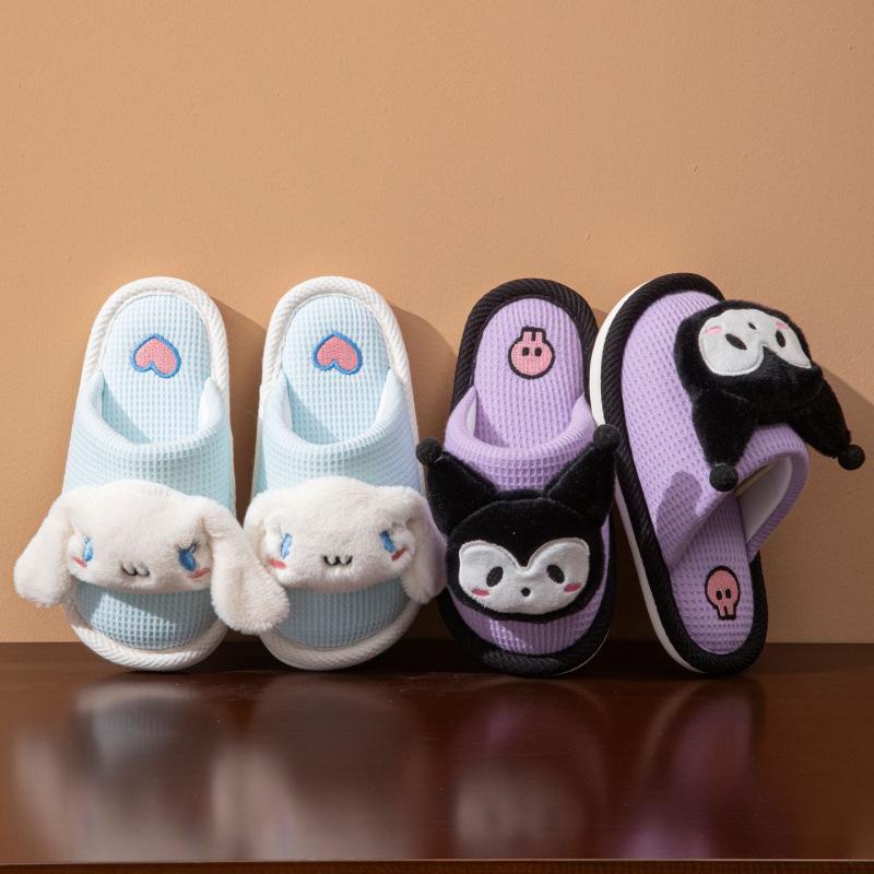 2025 Autumn/Winter Girls' Cute Princess Cotton Indoor Slippers for Medium & Large Children