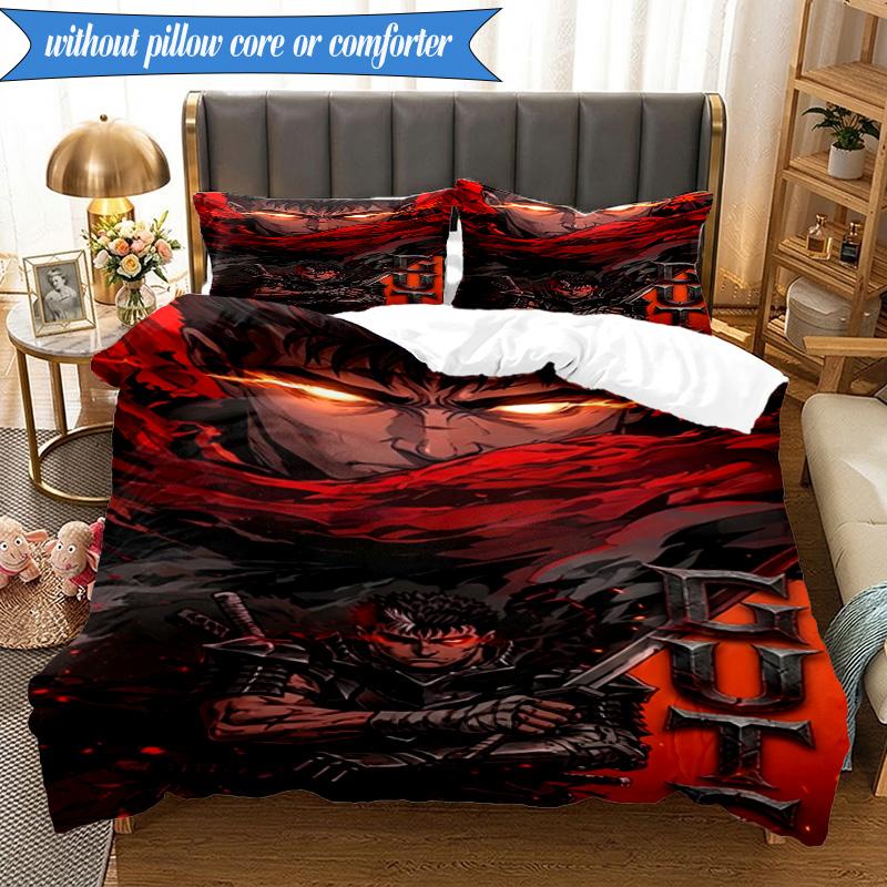 3PCS Dark Warrior's Rise Bedding Set,Including 1pc Duvet Cover And 2pcs Pillowcases Perfect for Bedroom, Dormitory, Fan Christmas gift