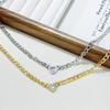 New INS Love Rhinestone Women's Bracelet, Fashionable Light Luxury Niche Heart-shaped Stacked Cuban Necklace