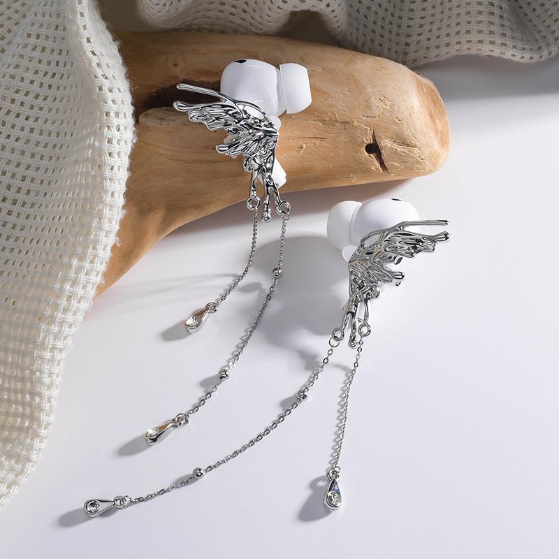 1Pair Butterfly Headphone Buckle Diy Zircon Headphone Decoration Clip Removeable Easy To Install Earbud Accessories