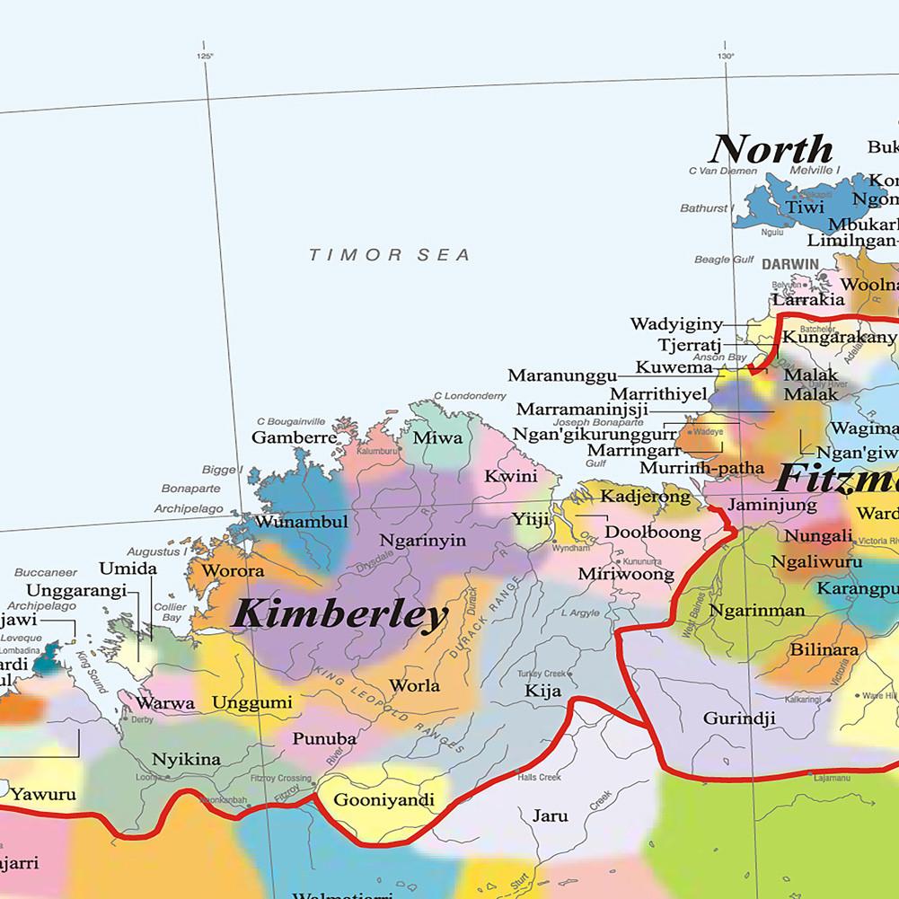 Australia Area Map Educational Map Decorative Hanging Picture for Travel,Educational Tool,Photo Shoot Background