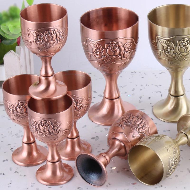 Europeisk Stil Vintage Snidad Vinglas Mini Kalk Pokal Wicca Altare Retro Spådomsprop Buddha Altare Handgjorda Hantverk