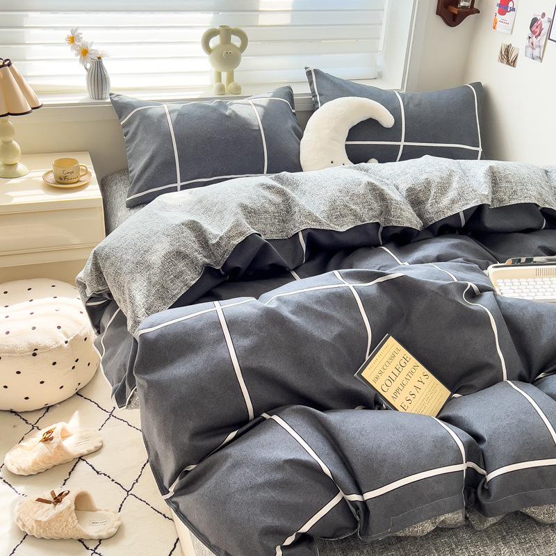 Class A Mother & Baby Fresh Style 4-Piece Brushed Skin-Friendly Washed Cotton Bedding Set