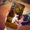 For Samsung Galaxy A55 5G Case Black TPU Silicone Beautiful Pattern Phone Cases for Galaxy A55 Shockproof Soft Cover A 55 6.6''