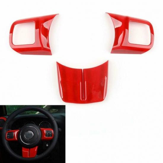 Red Steering Wheel Cover Trim For Jeep Wrangler JK 11-17/Grand Cherokee /Compass