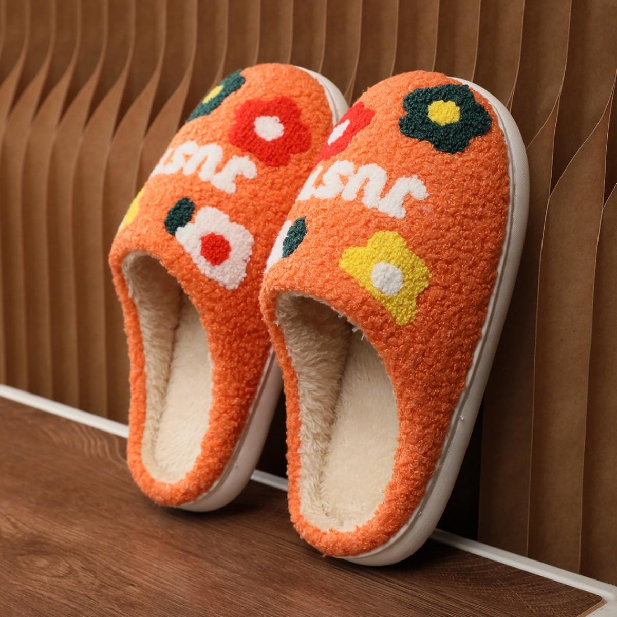 

Мода Новые Зимние Милые Женские Тапочки Девушки Мода Цветы Домашние Шлепанцы Пара Мягкие Чайки Плоские Сандалии Мужские тапочки женские 44-45 бежевый