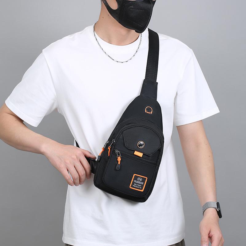 Unisex Oxford Crossbody Bag - Compact Chest Pack for Men (Lightweight & Waterproof - Perfect for Running Errands & Outings)