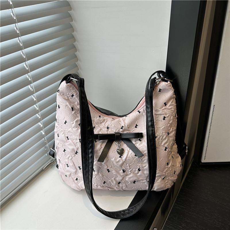 

Super fire niche bow bag women s 2025 new versatile shoulder underarm bag fashionable portable work small bag розовый