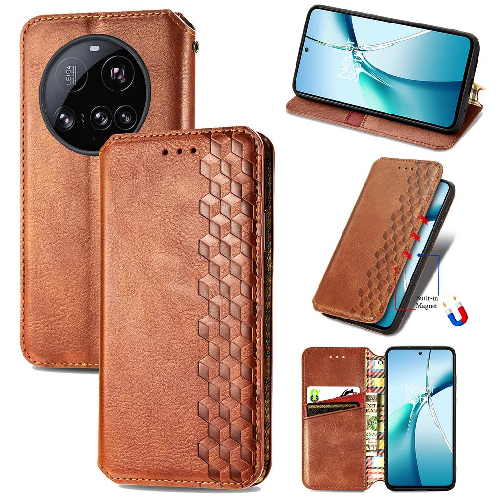 For Xiaomi 15 Ultra Case Rhombus Imprint PU Leather Wallet Phone Cover