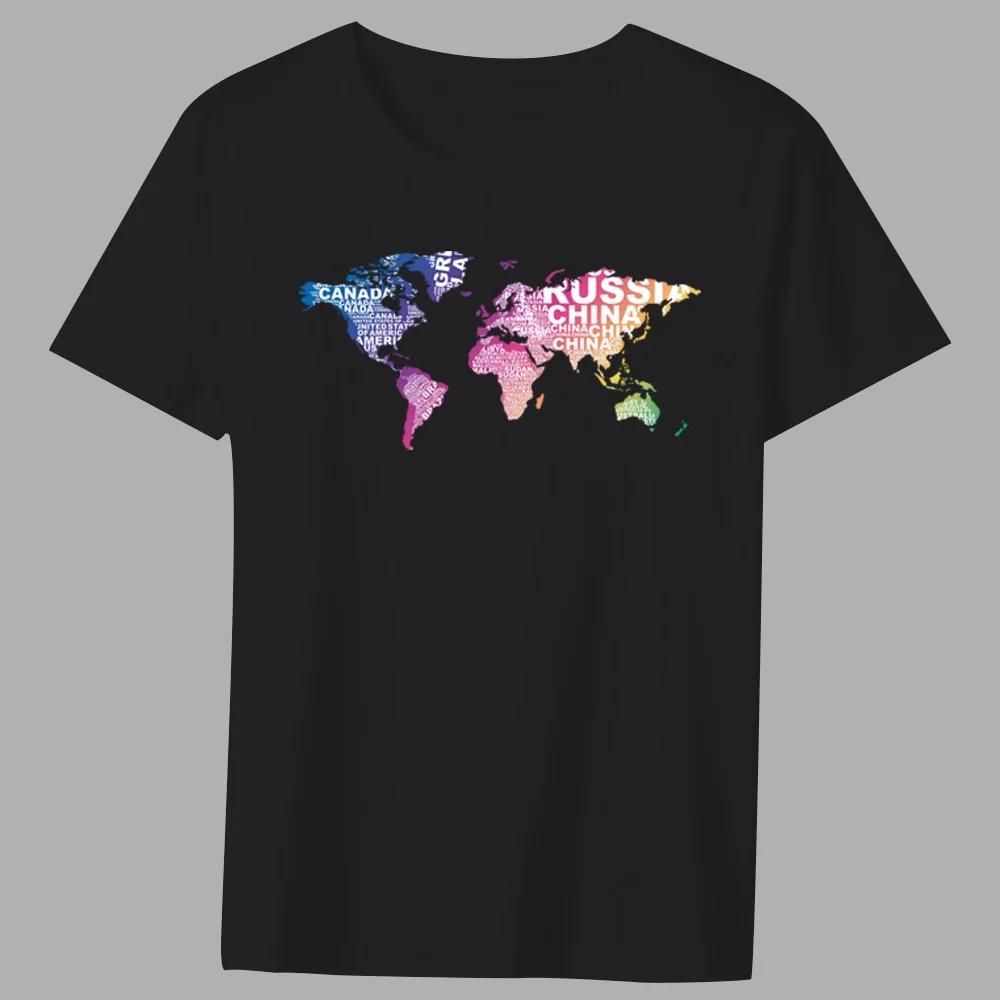 Men's Classic T-shirt Casual O-neck Trave Printing Pattern Series Commuter All-match Breathable Black Shirt