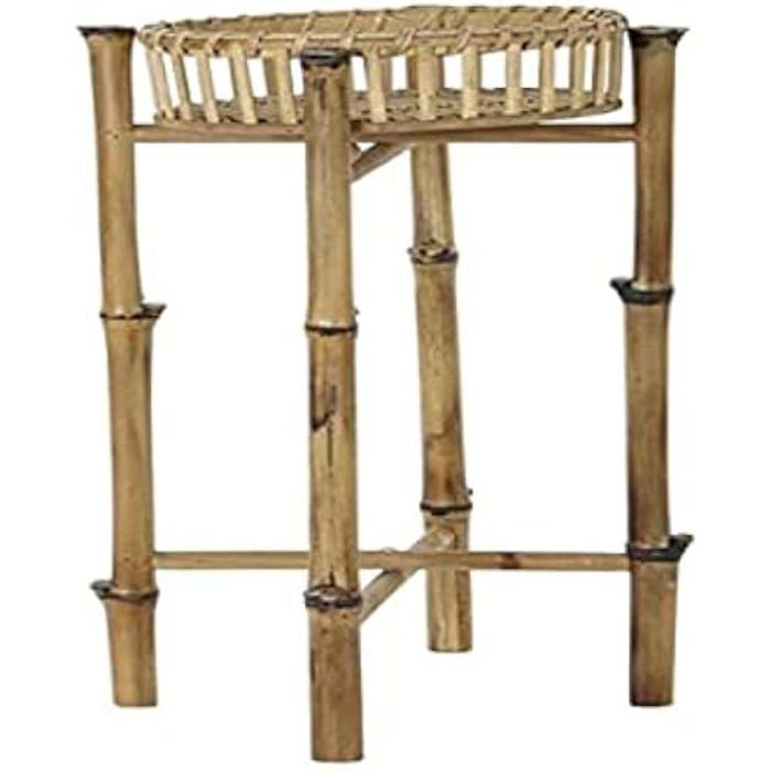 Pot de Fleurs - HOME DECOR - Bambou Naturel - Cylindrique - 32 x 32 x 55,5 cm - Percé