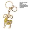 Keychain Pendant Sparkling Rhinestones Inlaid Goat Design Key Holder with Lobster Clasp Lightweight Car Hangers Decorative Pendant