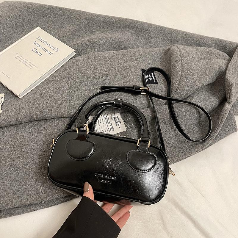 Popular Hot-selling Maillard Premium Oil Wax Leather Portable Boston Bag Women's Versatile Commuter Simple Messenger Bag