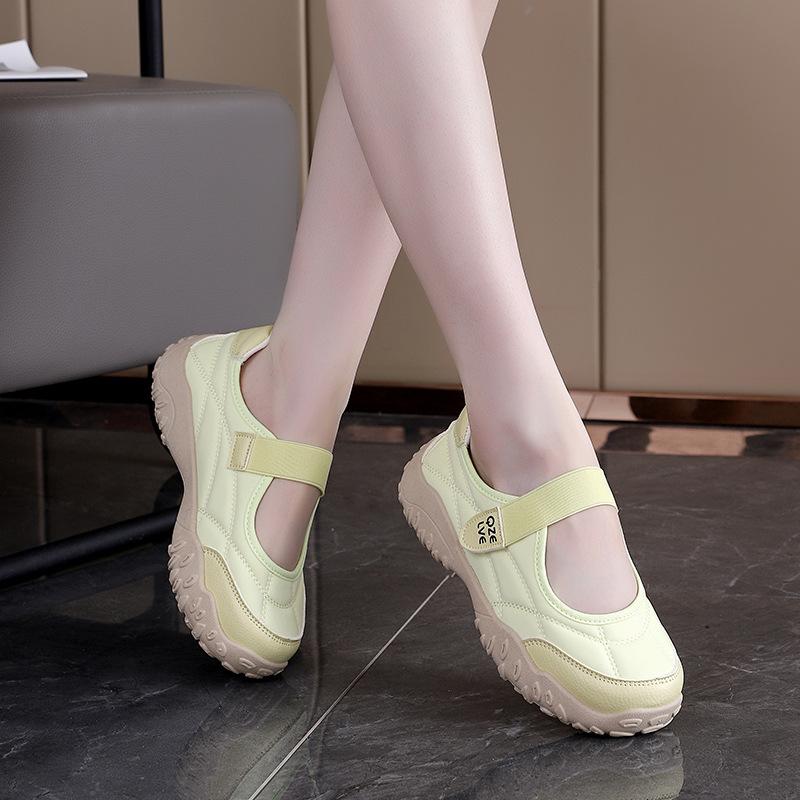 

Новые кроссовки на липучке, увеличивающие рост, легкие, для фитнеса, с поддержкой свода стопы, повседневные - Амортизирующие, нескользящие, удобные, уличные туфли Мэри Джейн 40