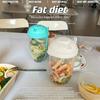 Paquete de 2, 1000 ml/33.8 oz, Vaso para Ensalada, Agitador de Ensalada, Contenedor de Plástico Saludable para Ensalada, Con Tenedor, Compartimento para Aderezo, Vaso para Ensalada de Picnic, Almuerzo, Desayuno