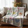 Cow Spot Close Up Face Cartoon Anime Print Flannel Blanket Soft Warm Throw for Kids Bedroom Sofa Christmas Office Car