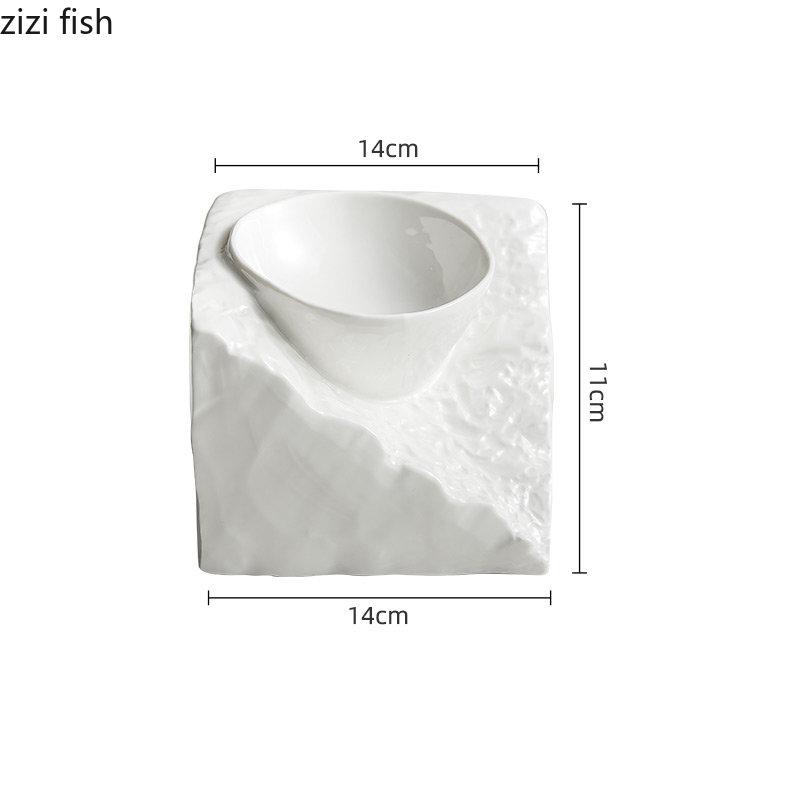 Irregular Shape Ceramic Ramen Noodle Bowl Dinner Plates Soup Pot Restaurant Solid Color Tableware Snack Dessert Plate Salad Bowl