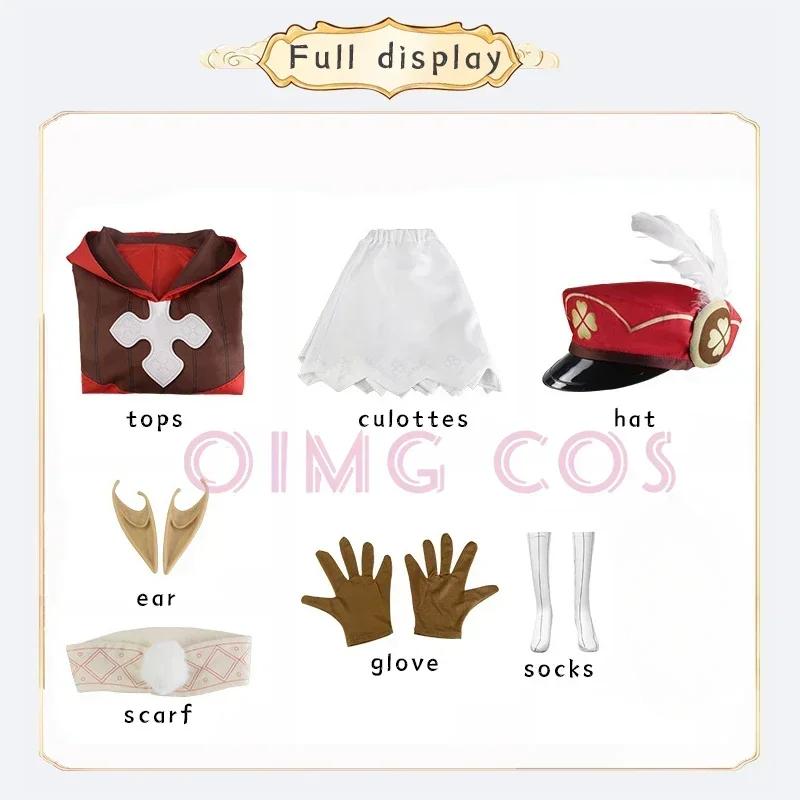 Genshin Impact Klee Kostium Cosplay Mundurek Peruka Cosplay Anime Chiński Styl Kostiumy na Halloween dla Dzieci Dziewczyny Kobiet Gra Ke Li