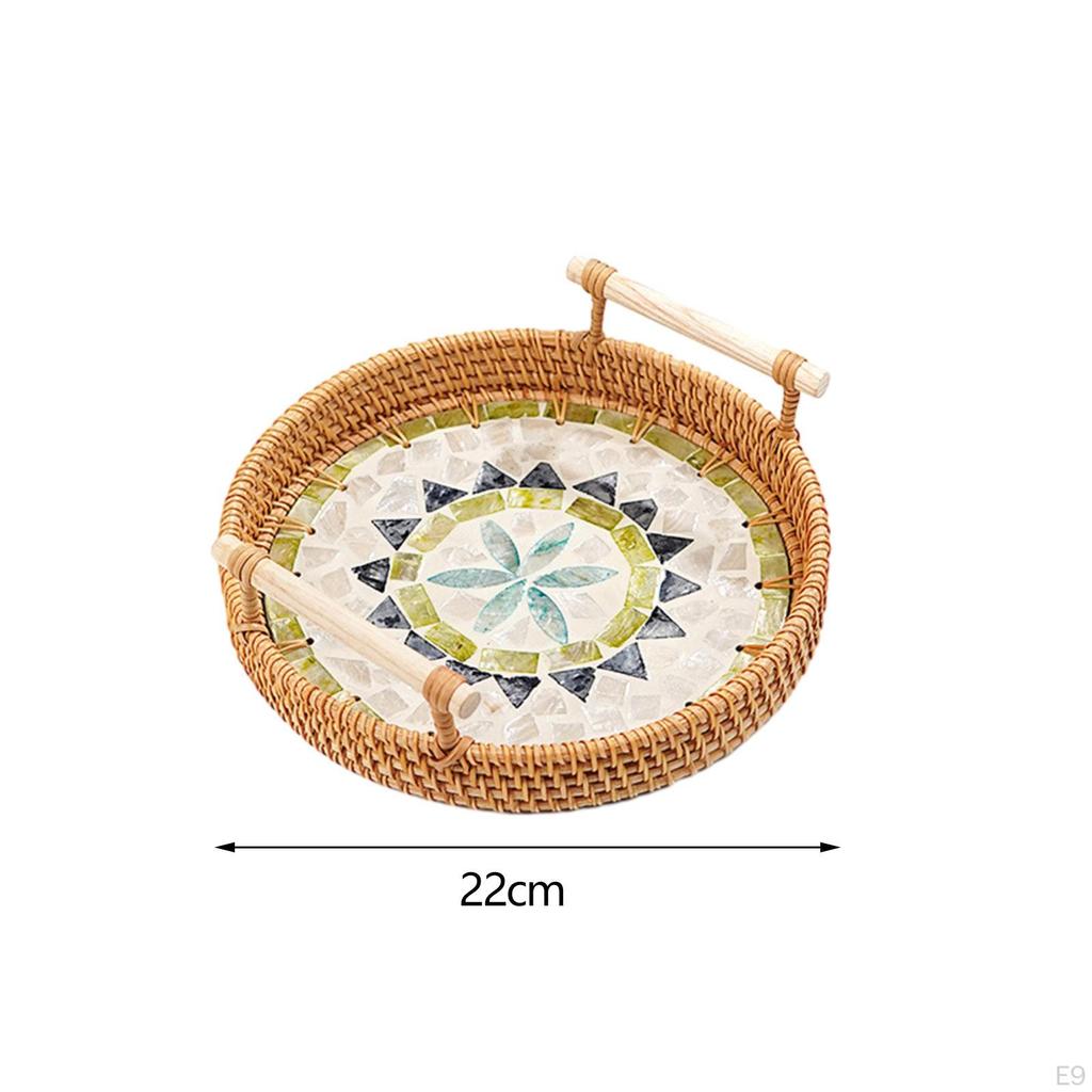 Chic Wicker Serving Tray for Entertaining - Stylish Platter Modern Home Decor