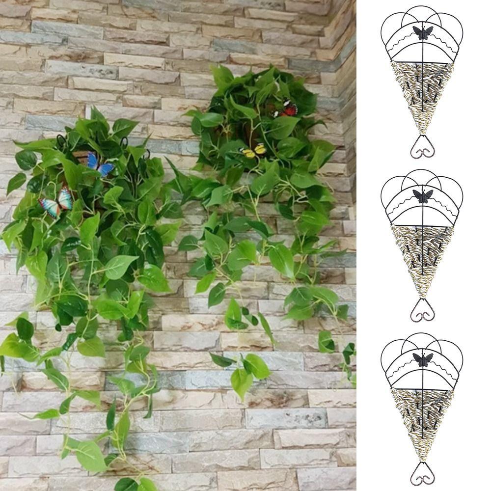 Hul Hengende Jern Blomsterpotte Metall Hengende Kurv Potte Slitesterk Hengende Veggkurv Hjem Hage