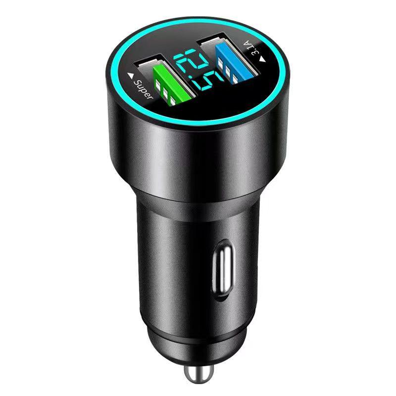 120W Dual Flash Car Charger with Digital Voltage Display for Super Fast Mobile Charging
