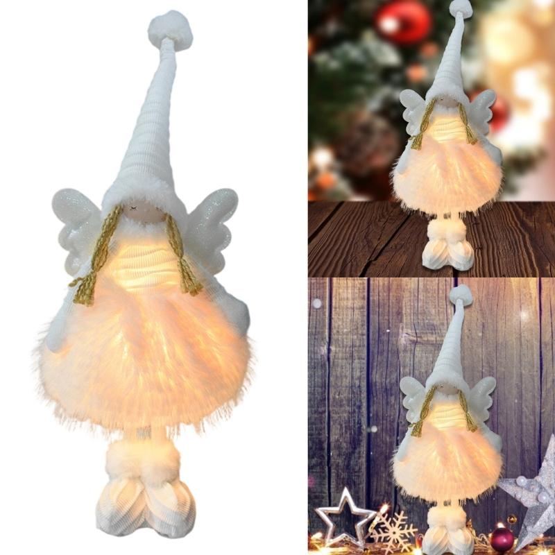 Illuminated Fabric Angel Statue Festival Tabletop Ornament Perfect For Christmas Weddings And Special Celebration